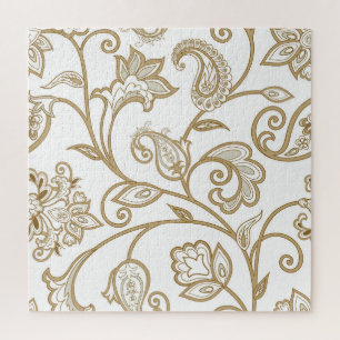 Oriental Floral: Flourish Tiled Ethnic. Jigsaw Puzzle