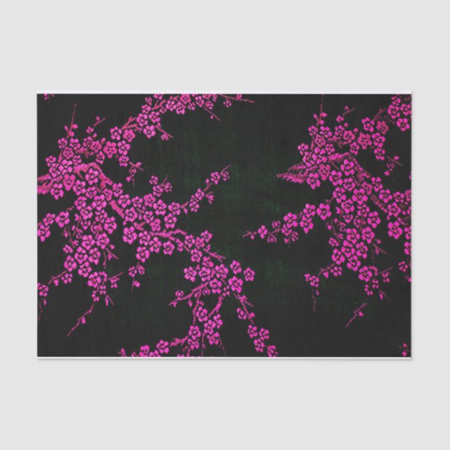 Oriental floral Japanese cherry blossoms Tissue Paper (Front)