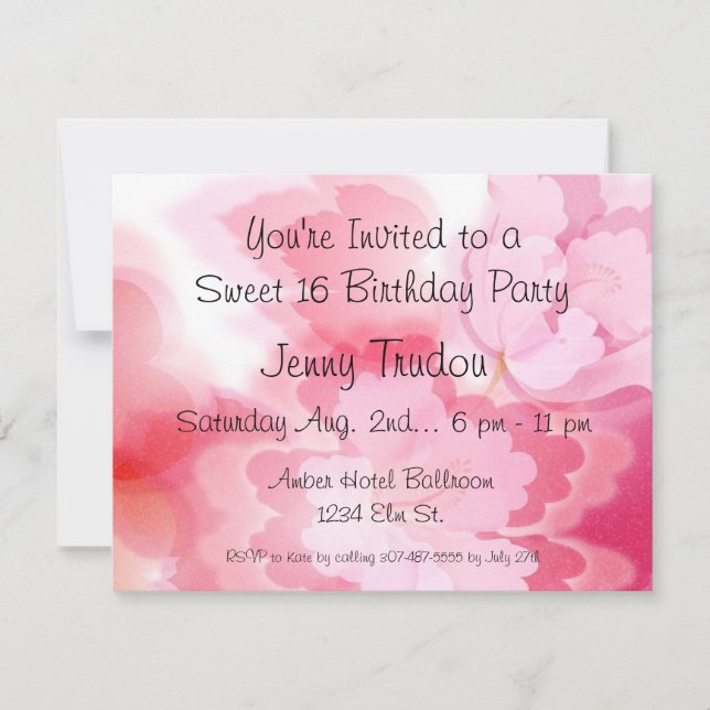 Oriental Floral Multi purpose Birthday Invitation (Front)