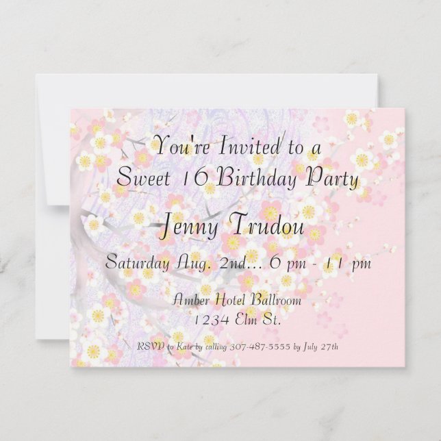 Oriental Floral Multi purpose Birthday Invitation (Front)