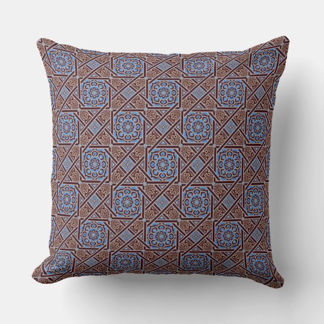 Oriental Floral ornament Throw Pillow #5 (Front)