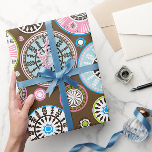 Oriental Floral Pattern Wrapping Paper