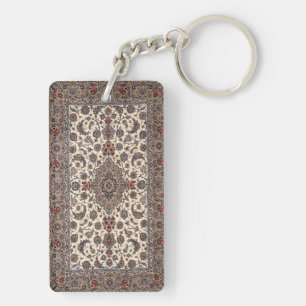 Oriental Floral Persian Carpet Pattern Key Ring