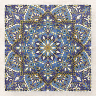 Oriental Floral: Vintage Carpet Glass Coaster