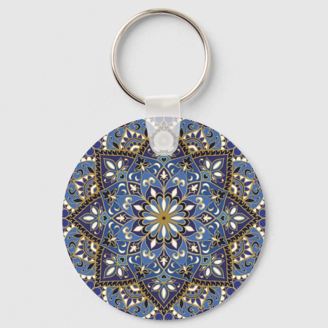 Oriental Floral: Vintage Carpet Key Ring (Front)