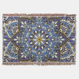Oriental Floral: Vintage Carpet Throw Blanket