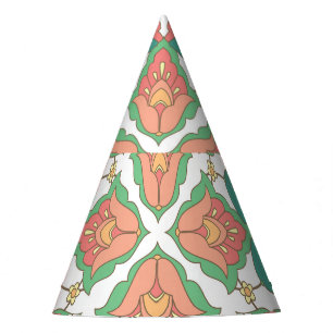 Oriental Floral Vintage Design Party Hat