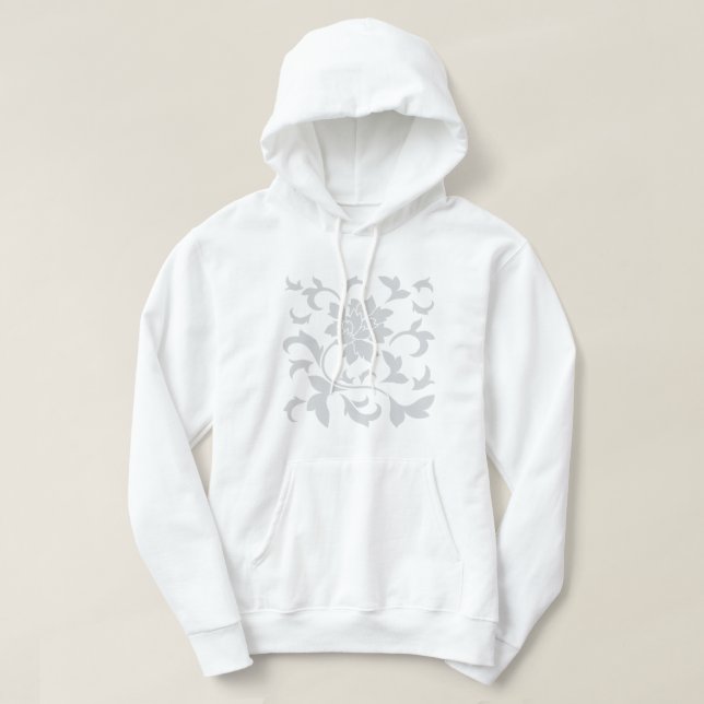 Oriental Flower-Grey Hoodie (Design Front)