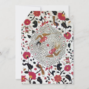 Oriental Flowers ,Leaves ,Peacocks,Butterflies Announcement
