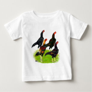 Oriental Game Fowl Quartet Baby T-Shirt