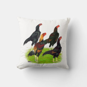 Oriental Game Fowl Quartet Cushion
