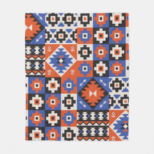 Oriental geometric seamless pattern. Ethnic design Fleece Blanket