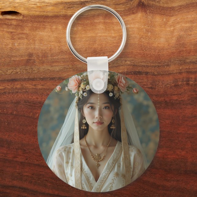 Oriental girl keychain (Back)