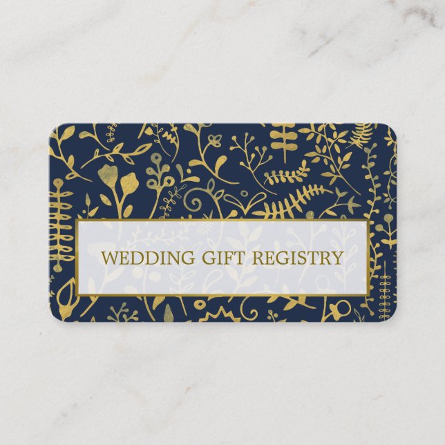 Oriental Gold Boho Gift Registry Card (Front)