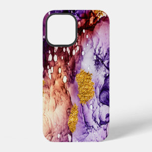 Oriental Golden Swirls Abstract Painting iPhone 12 Case