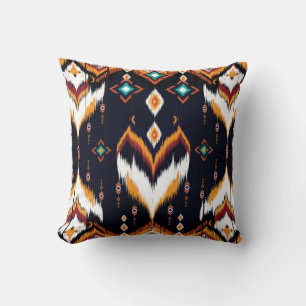 Oriental ikat pattern ethnic seamless pattern trad cushion