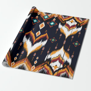Oriental ikat pattern ethnic seamless pattern trad wrapping paper
