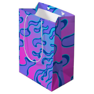 Oriental Japanese Neon Flame Pattern  Medium Gift Bag
