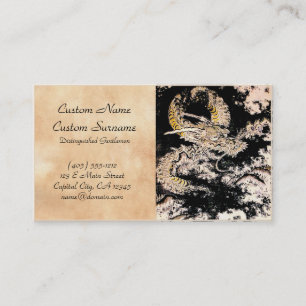 Oriental legendary mythical Dragon ink tattoo art Business Card