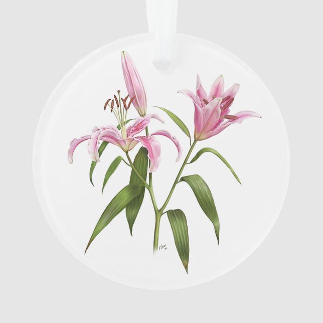 Oriental Lily - Stargazer Ornament (Back)