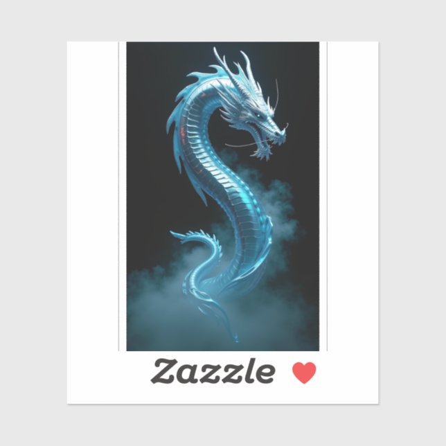 Oriental Liquid Chrome Dragon Blue Steel Modern Ar (Sheet)