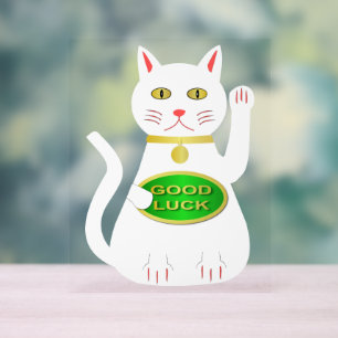 Oriental Lucky Cat Acrylic Sign