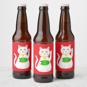 Oriental Lucky Cat Beer Bottle Label