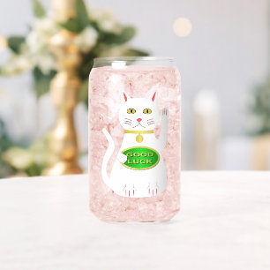 Oriental Lucky Cat Can Glass