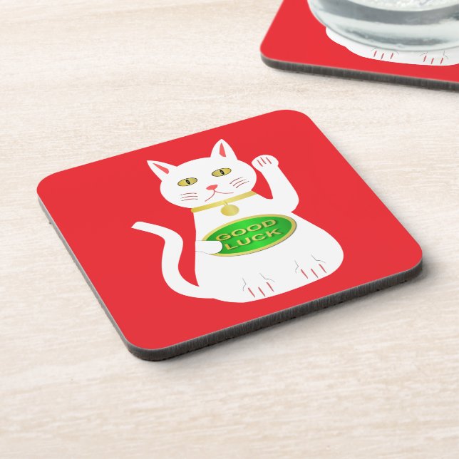 Oriental Lucky Cat Coaster (Left Side)