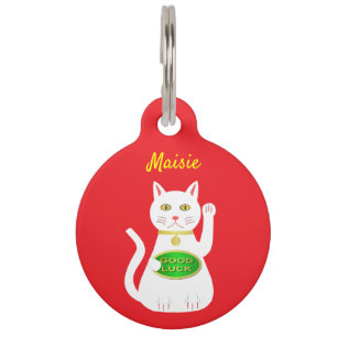 Oriental Lucky Cat Custom Pet Tag