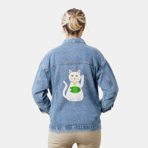 Oriental Lucky Cat Denim Jacket