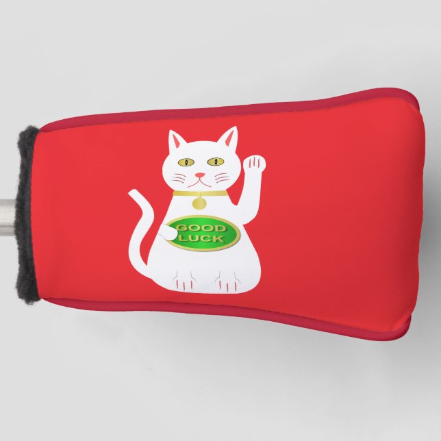 Oriental Lucky Cat Golf Head Cover (Front)