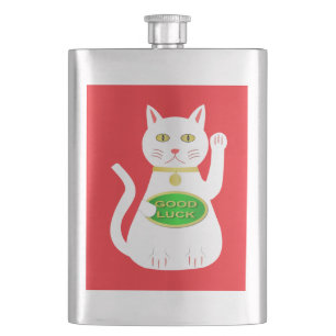 Oriental Lucky Cat Hip Flask