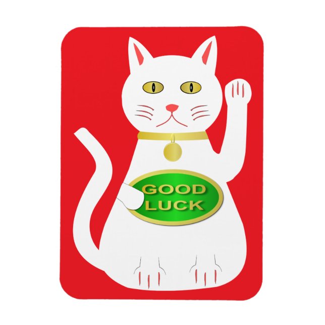 Oriental Lucky Cat Magnet (Vertical)