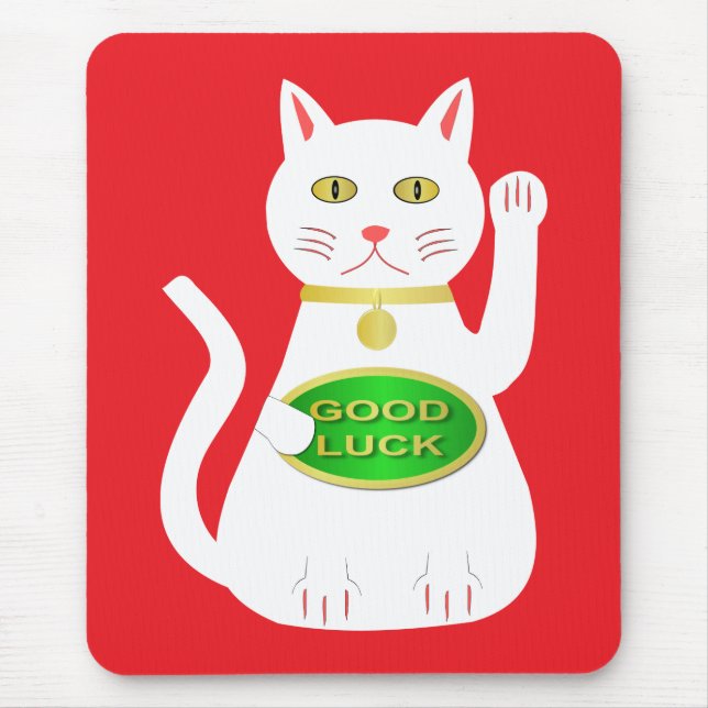 Oriental Lucky Cat Mouse Mat (Front)