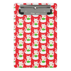 Oriental Lucky Cat Patterned Mini Clipboard