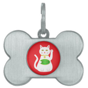 Oriental Lucky Cat Pet ID Tag