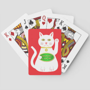 Oriental Lucky Cat Playing Cards