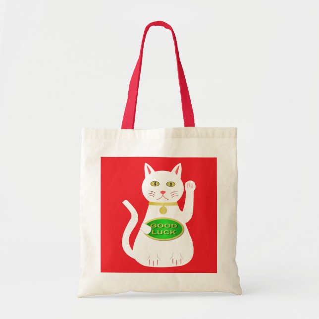 Oriental Lucky Cat Tote Bag (Front)