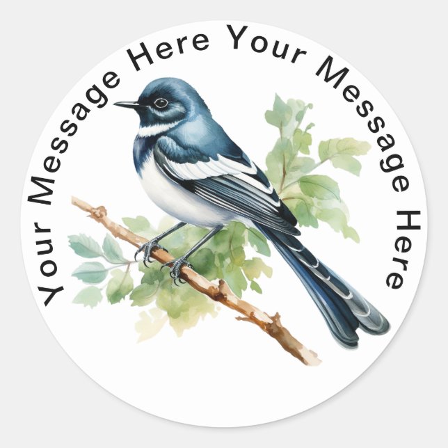 Oriental Magpie-Robin  Classic Round Sticker (Front)