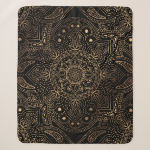 Oriental Mandala, Luxury Vintage Pattern. Sherpa Blanket