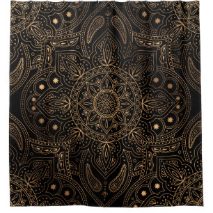 Oriental mandala royal seamless pattern shower curtain