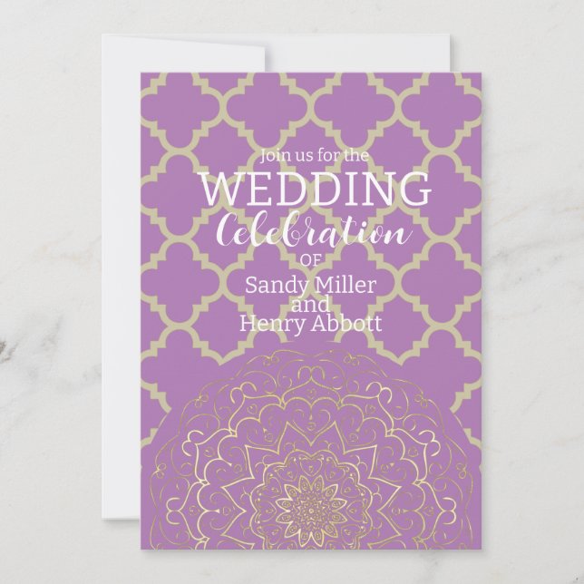Oriental Mandala - Wedding Invitation Card (Front)