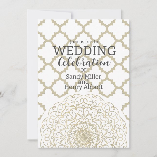 Oriental Mandala - Wedding Invitation Card (Front)
