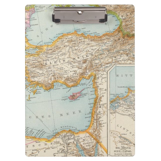 Oriental Mediterranean Map Clipboard (Front)