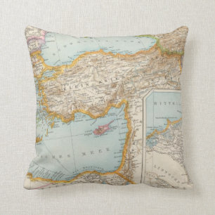 Oriental Mediterranean Map Cushion