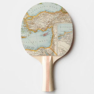 Oriental Mediterranean Map Ping Pong Paddle