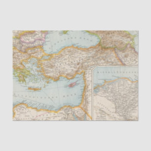 Oriental Mediterranean Map Tissue Paper