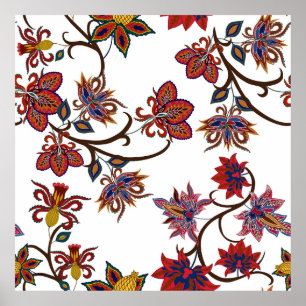 Oriental motives. Seamless pattern with beautiful  Poster