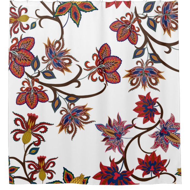 Oriental motives. Seamless pattern with beautiful  Shower Curtain (Front)